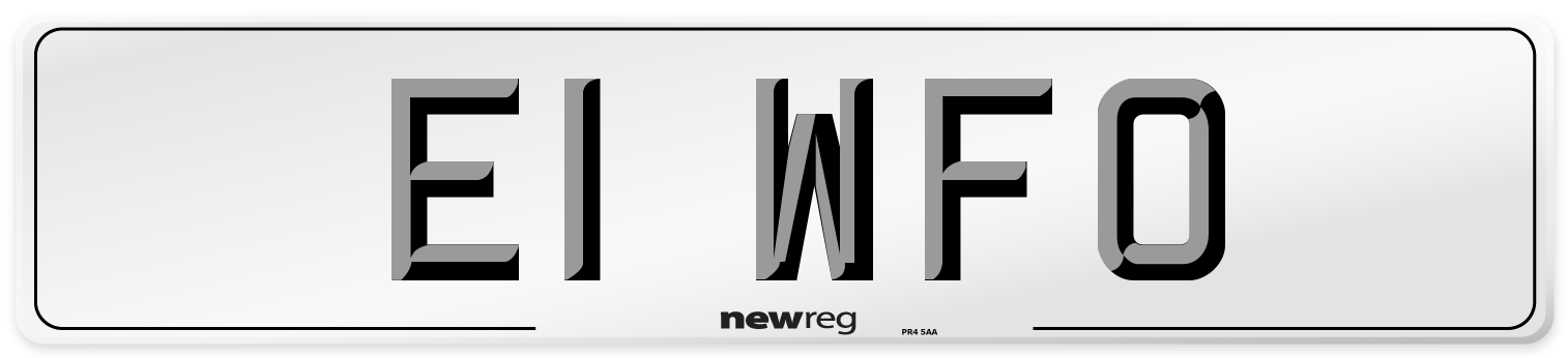 E1 WFO Number Plate from New Reg